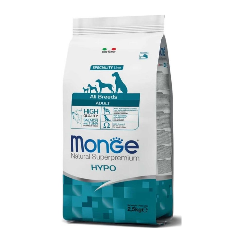 Храна за кучиња Monge All Breeds Adult Hypo Salmon & Tuna 2,5кг