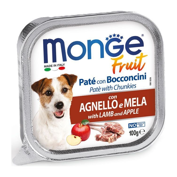 Храна за кучиња Monge Fruit Lamb & Apple (влажна храна) 5*100гр