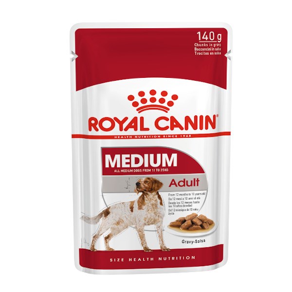 Храна за кучиња Royal Canin® Medium Adult (in gravy) 10*140гр